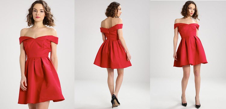 czerwona klasyczna sukienka sylwestrowa