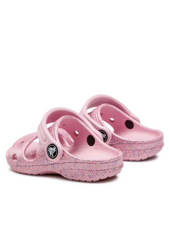 Crocs Klapki Classic Crocs Glitter Sandal T 207983 Różowy