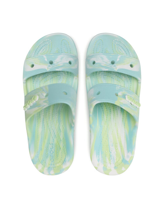 Crocs Klapki Classic Crocs Marbled Sandal 207701 Zielony