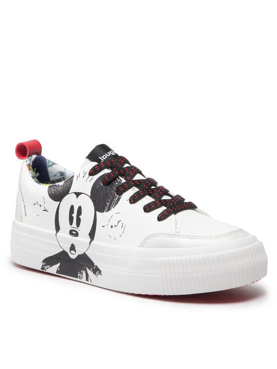 Desigual Sneakersy Mickey Crack 22WSKP29 Biały