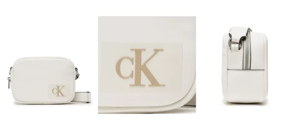 Calvin Klein Jeans Torebka Sculpted Camera Bag18 Twill K60K610304 Biały