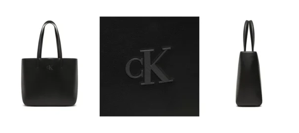Calvin Klein Jeans Torebka Sleek Shopper29 Solid K60K610318 Czarny