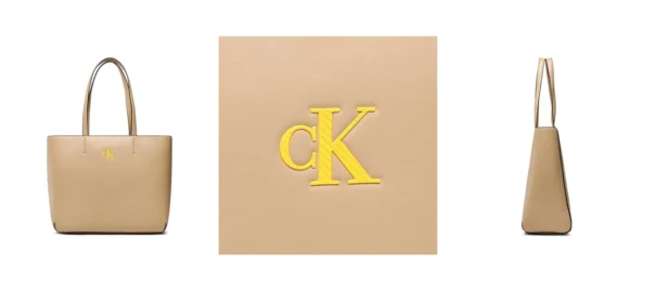 Calvin Klein Jeans Torebka Sleek Shopper29 Solid K60K610318 Beżowy