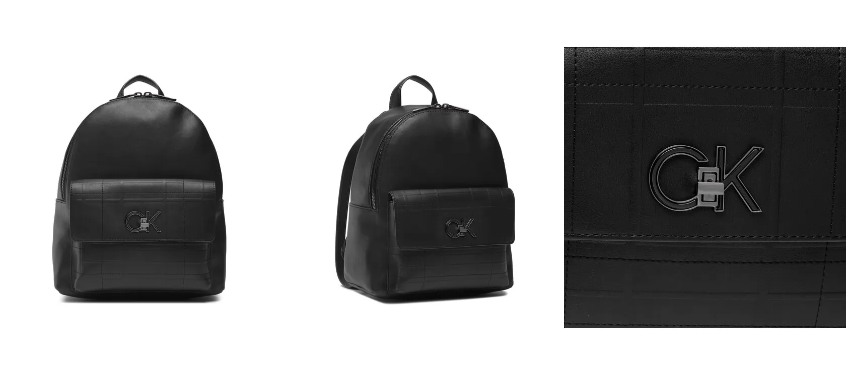 Calvin Klein Plecak Re-Lock Backpack With Flap Quilt K60K609626 Czarny