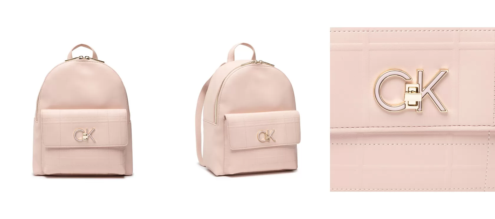 Calvin Klein Plecak Re-Lock Backpack With Flap Quilt K60K609626 Różowy
