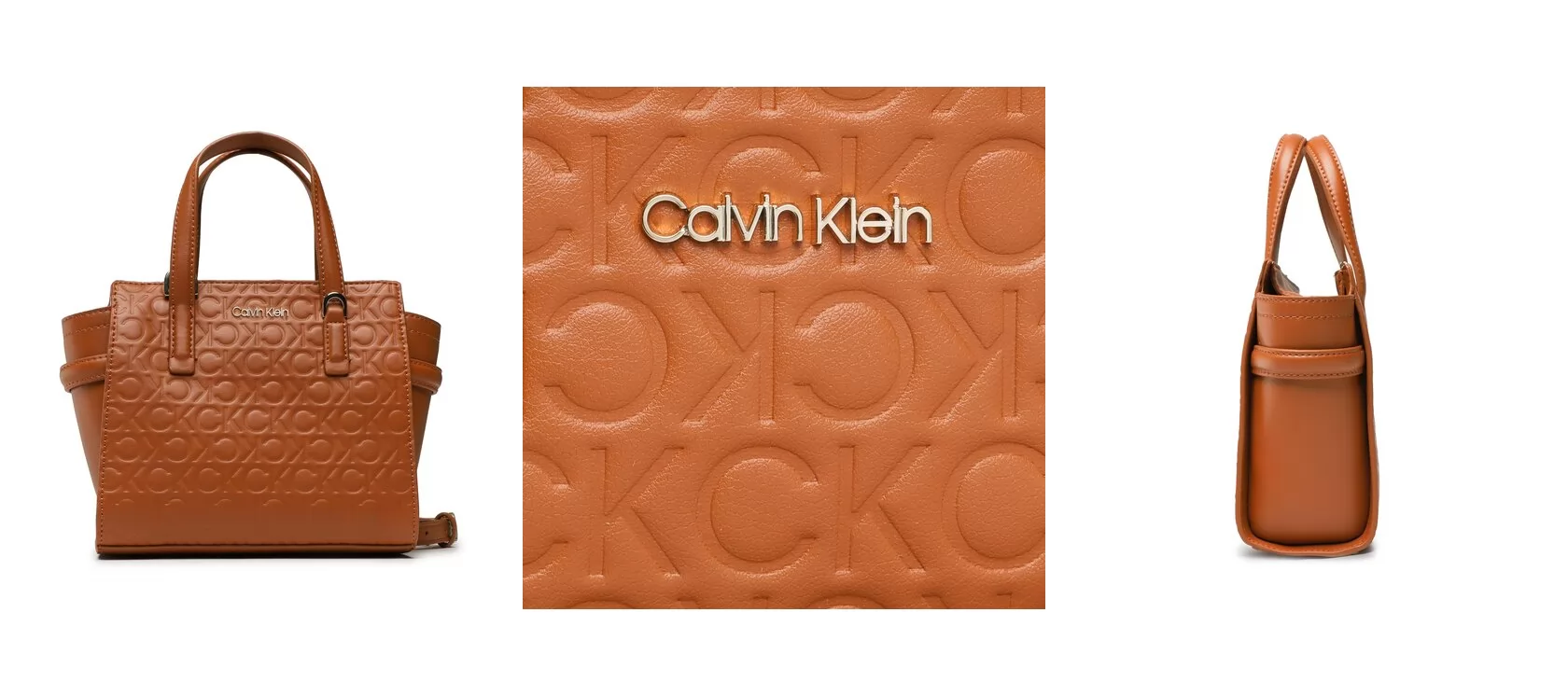 Calvin Klein Torebka Ck Must Mini Tote Embossed K60K610193 Brązowy