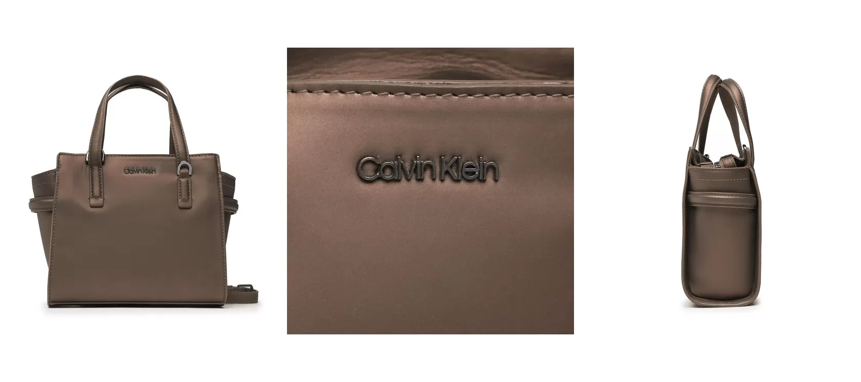 Calvin Klein Torebka Ck Must Mini Tote Rubberized K60K610192 Brązowy