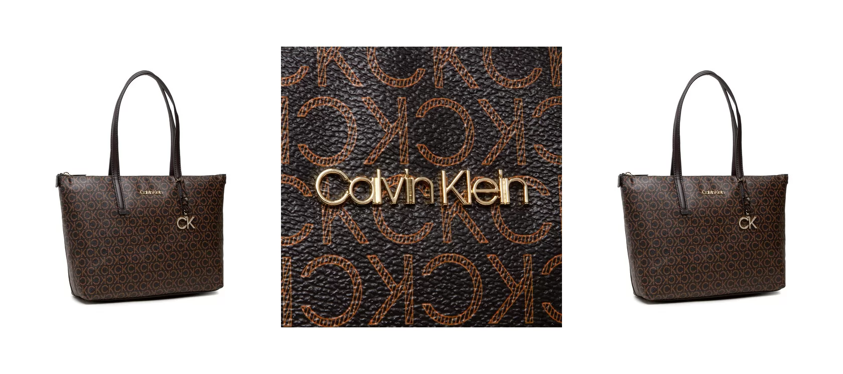 Calvin Klein Torebka Ck Must Shopper Md Mono K60K609355 Brązowy