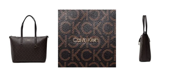 Calvin Klein Torebka Ck Must Shopper Md Mono K60K609887 Brązowy