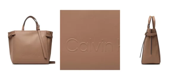 Calvin Klein Torebka Minimal Hardware Tote K60K609849 Brązowy