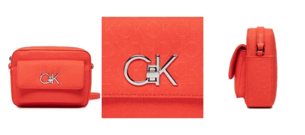 Calvin Klein Torebka Re-Lock Camera Bag W/Flap Jcq K60K609685 Pomarańczowy