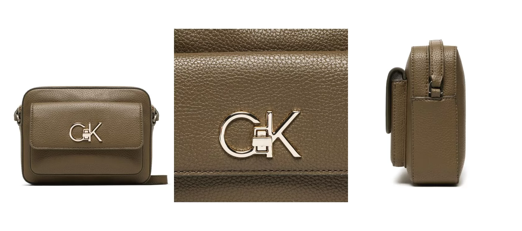 Calvin Klein Torebka Re-Lock Camera Bag With Flap Pbl K60K609397 Khaki