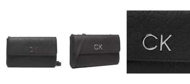 Calvin Klein Torebka Re-Lock Dbl Crossbody Bag Perf K60K609399 Czarny
