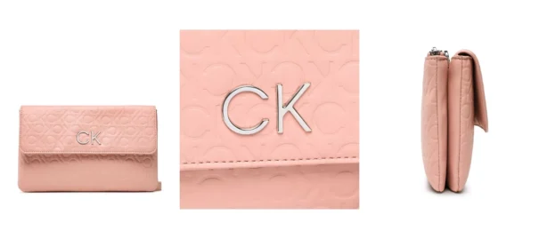 Calvin Klein Torebka Re-Lock Dbl Crossbody Emb Mono K60K610206 Różowy