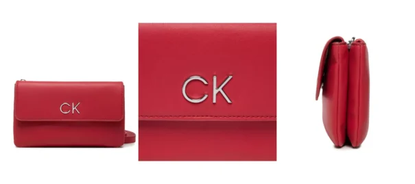 Calvin Klein Torebka Re-Lock Dbl Xbody W/Flap K60K609620 Czerwony