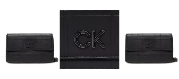 Calvin Klein Torebka Re-Lock Dbl Xbody W/Flap Quilt K60K609686 Czarny