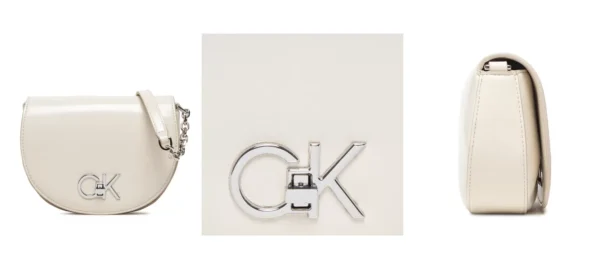 Calvin Klein Torebka Re-Lock Saddle Bag Mini Saffiano K60K609878 Beżowy