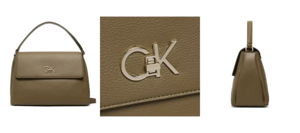 Calvin Klein Torebka Re-Lock Tote W/Flap Pbl K60K610178 Khaki