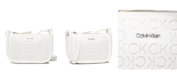 Calvin Klein Torebka Resort Shoulder Bag Mesh K60K609403 Biały