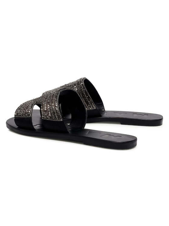 Manebi Klapki Leather Sandals S 4.0 Y0 Srebrny