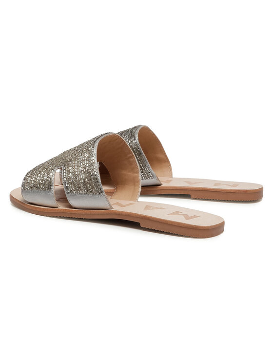 Manebi Klapki Leather Sandals S 4.1 Y0 Srebrny