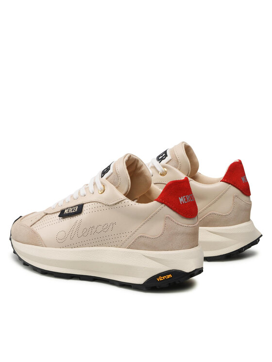 Mercer Amsterdam Sneakersy The Racer Perforated Nappa ME221026 Beżowy