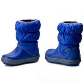 Śniegowce Crocs – Winter Puff Boot Kids 14613 Cerulean Blue/Light Grey