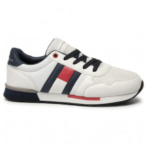 Sneakersy TOMMY HILFIGER – Low Cut Lace-Up Sneaker T3B4-30483-0733 White/Blue X336