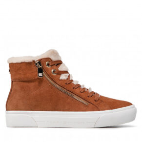 Botki TOMMY HILFIGER – Suede Warmlined Th Mid Sneaker FW0FW05362 Natural Cognac GTU