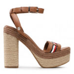 Espadryle TOMMY HILFIGER – Th Interlace High Heel Sandal FW0FW05612 Summer Cognac GU9