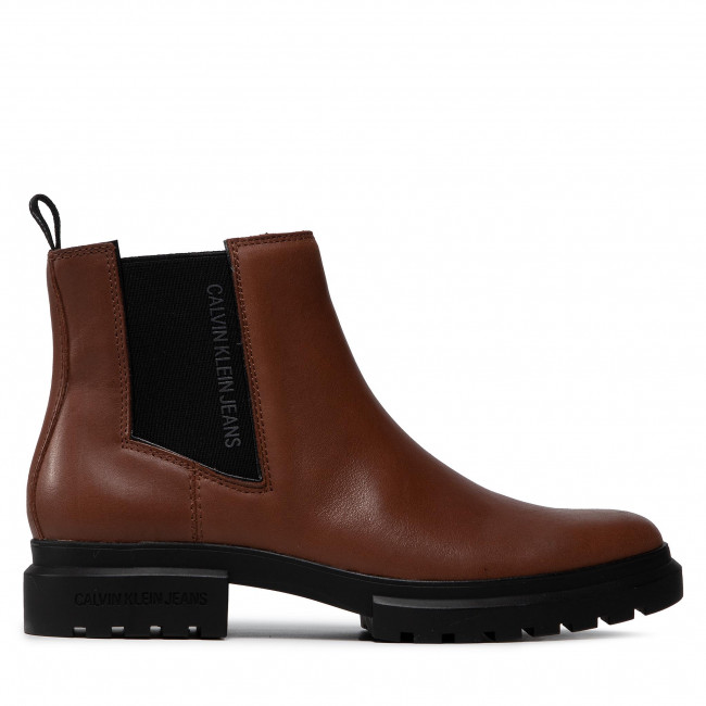 Sztyblety CALVIN KLEIN JEANS – Cleated Mid Chelsea Boot YW0YW00421 Cognac 0HR