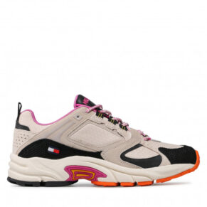 Sneakersy TOMMY JEANS – Wmns Archive Textile Mix Runner EN0EN01514 Smooth Stone ABI