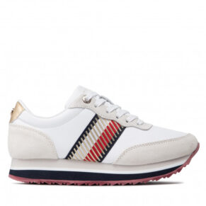 Sneakersy TOMMY HILFIGER – Th Corporate Sequins Runner FW0FW06077 White YBR