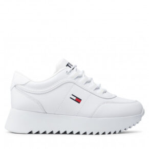 Sneakersy TOMMY JEANS – High Cleated Sneaker EN0EN01865 White YBR