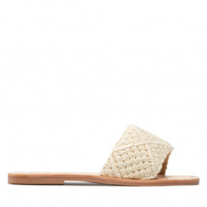 Klapki MANEBI – Leather Sandals S 6.9 Y0 Cream Cotton Crochet