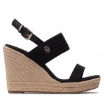 Espadryle TOMMY HILFIGER – Textured High Wedge Sandal FW0FW06441 Black BDS