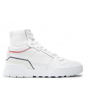 Sneakersy TOMMY HILFIGER – High Cut Basket Sneaker FW0FW06522 White YBR