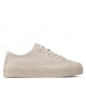 Sneakersy TOMMY HILFIGER – Essential Th Leather Sneaker FW0FW06556 Feather White AF4
