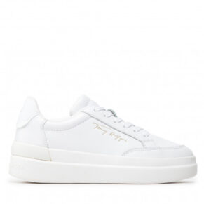Sneakersy Tommy Hilfiger – Th Signature Leather Sneaker FW0FW06665 White YBR