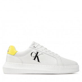 Sneakersy Calvin Klein Jeans – Chunky Cupsole Laceup Low Lth YM0YM00427 White/Safety Yellow 0LE