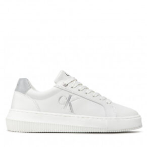 Sneakersy CALVIN KLEIN JEANS – Chunky Cupsole Laceup Low Ess M YW0YW00701 White/Silver 0LC