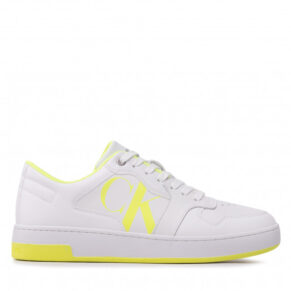 Sneakersy Calvin Klein Jeans – Cupsole Laceup Basket Low Poly YM0YM00428 White/Safety Yellow 0LE