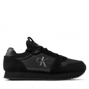 Sneakersy Calvin Klein Jeans – Runner Sock Laceup Ny-Lth YM0YM00553 Triple Black 0GL