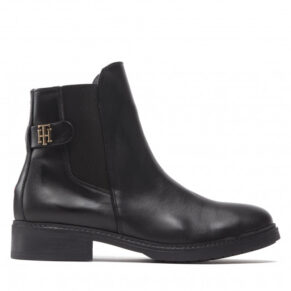 Sztyblety Tommy Hilfiger – Th Leather Flat Boot FW0FW06749 Black BDS