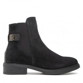 Sztyblety Tommy Hilfiger – Th Suede Flat Boot FW0FW06750 Black BDS