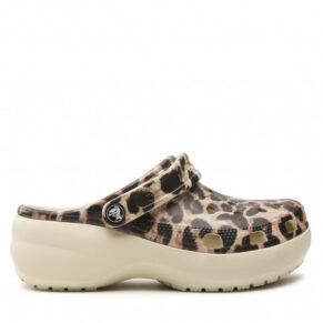 Klapki Crocs – Clsc Platform Animal Remix Clog W 207844 Bone/Leopard