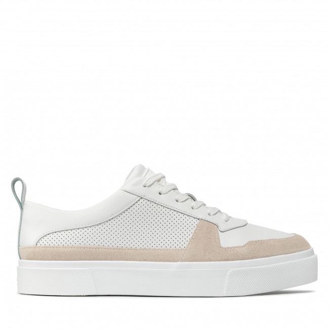 Sneakersy Calvin Klein – Low Top Lace Up Lth HM0HM00495 White Mix 01T