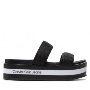 Klapki CALVIN KLEIN JEANS – Flatform Sandal Twostraps YW0YW00561 Black BDS