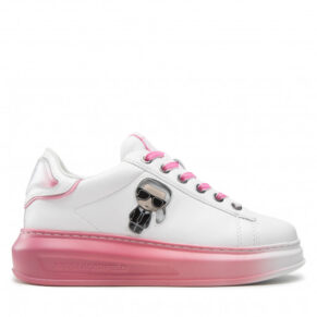 Sneakersy KARL LAGERFELD – KL62533 White Lthr W/Pink