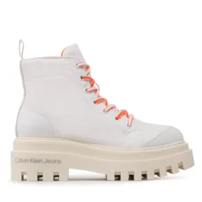 Botki Calvin Klein Jeans – Toothy Combat Boot Softny YW0YW00948 White YBR